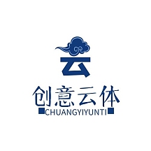 云字体设计logo几何蓝色系简约大气创意