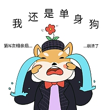 卡通创意单身狗抱头大哭表情包