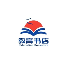 教育书店太阳书本红蓝简约logo