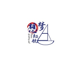 梦想起航蓝色简约平面logo设计