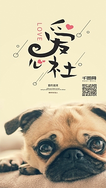 社团招新爱心社简约手机海报