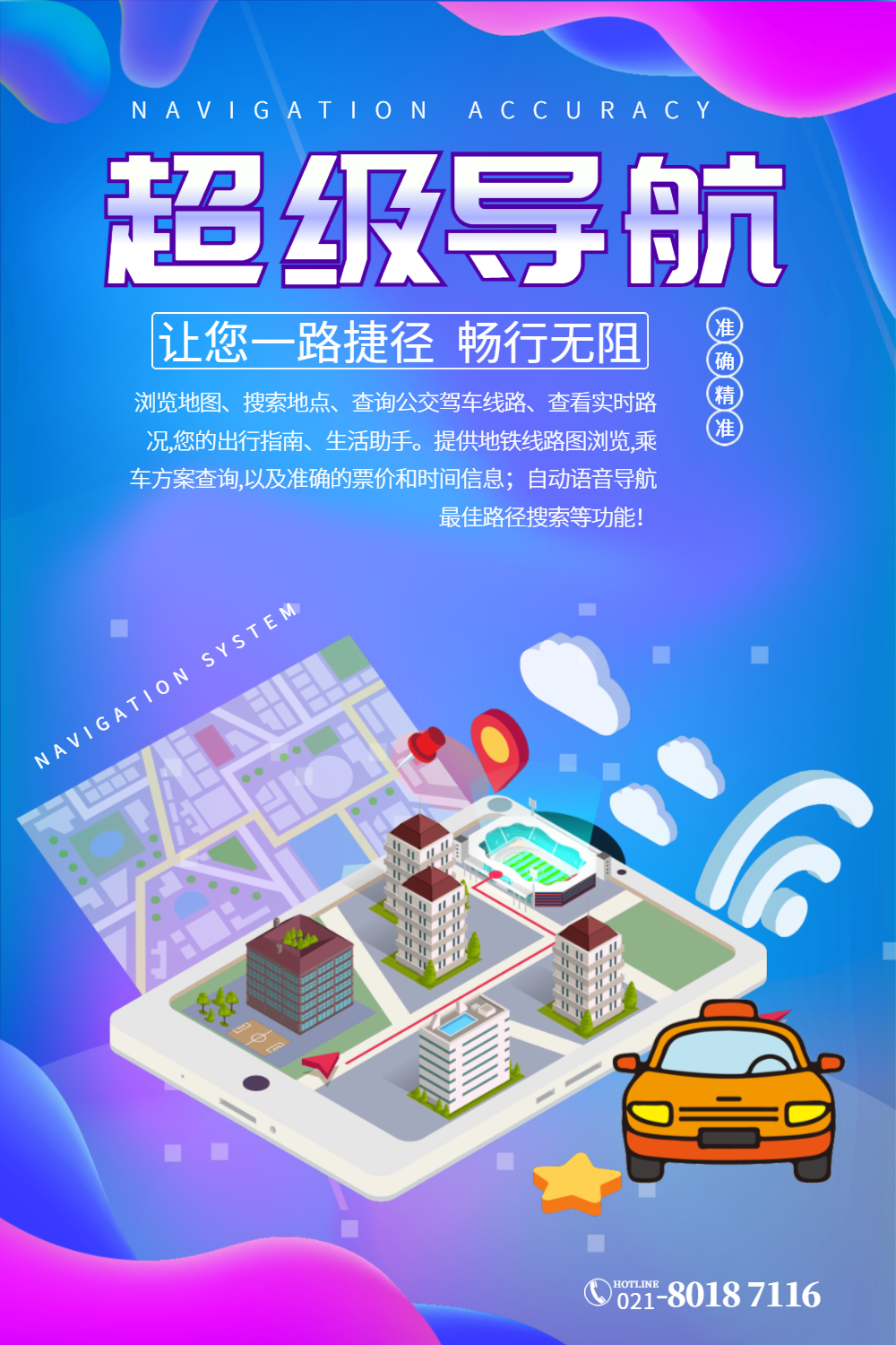 超级汽车导航海报