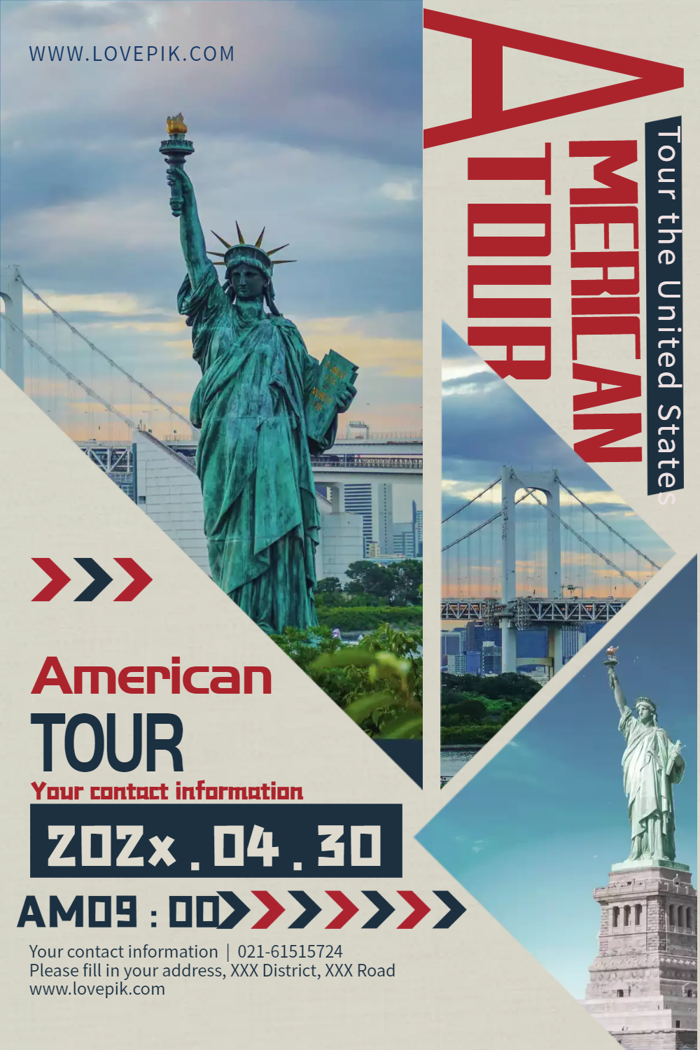 美国风旅游宣传英文海报