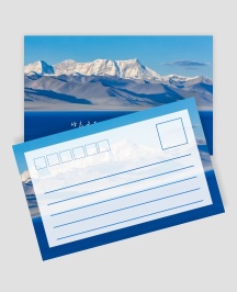 风景简约雪山优美明信片