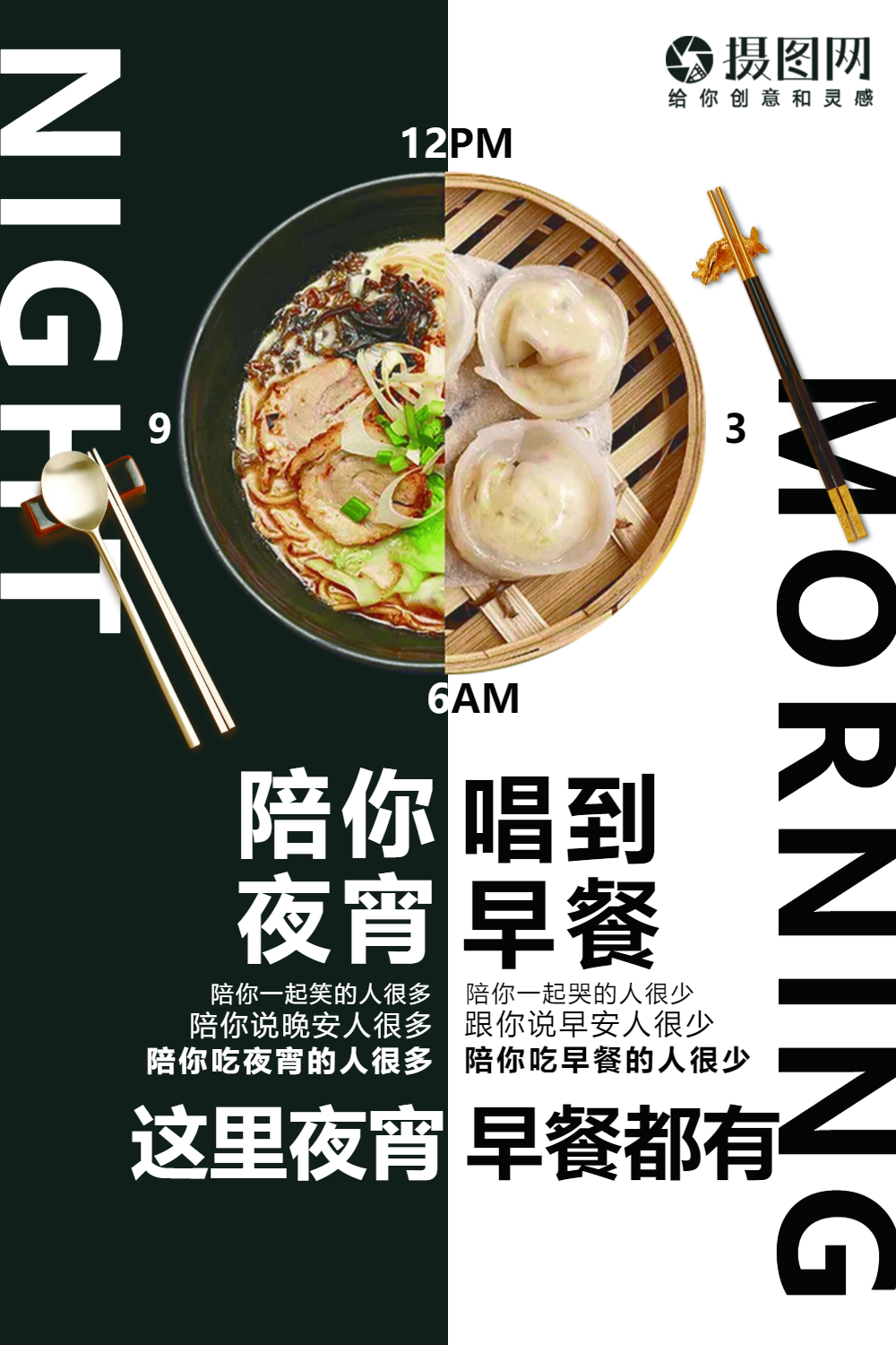 美食夜宵早餐创意海报