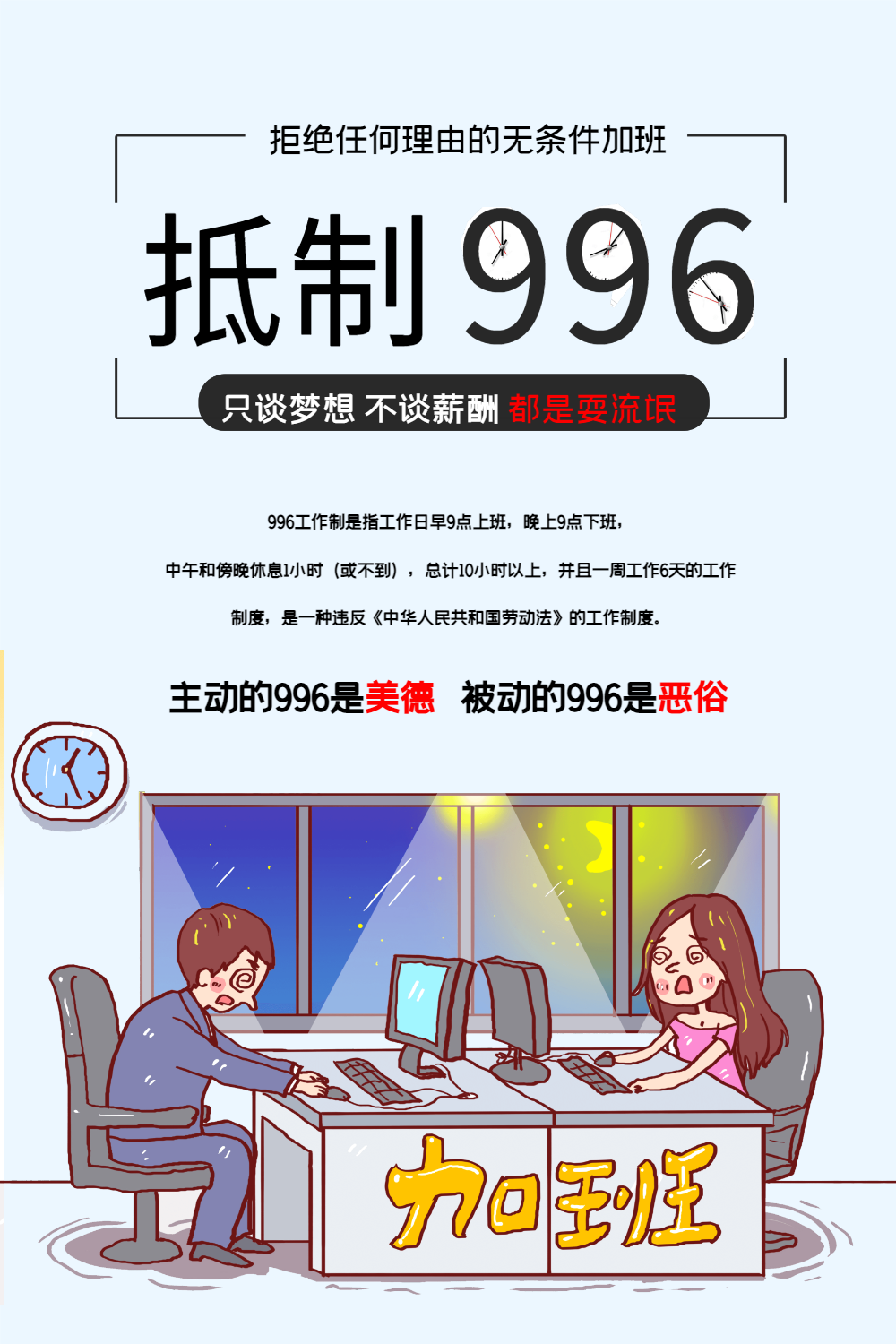 996工作制热点话题海报