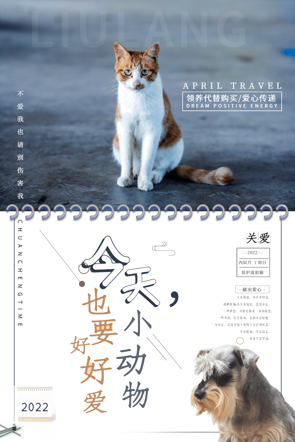 爱护动物宣传海报