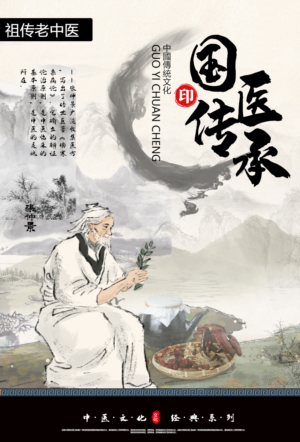 国医传承文化海报