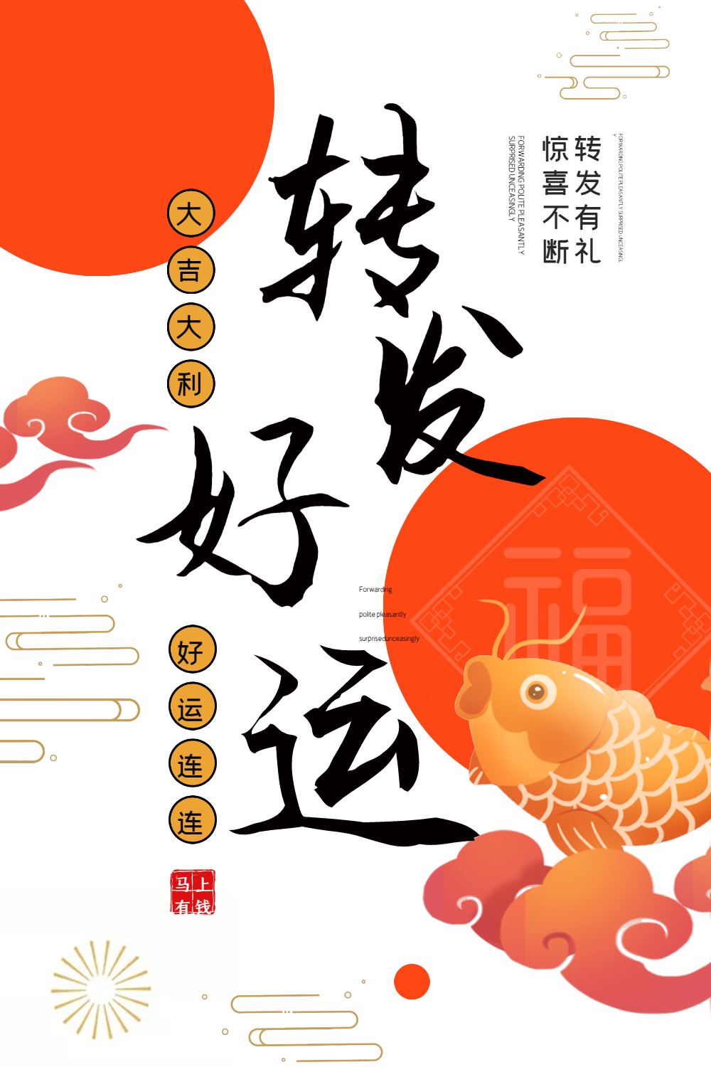 转发好运宣传海报