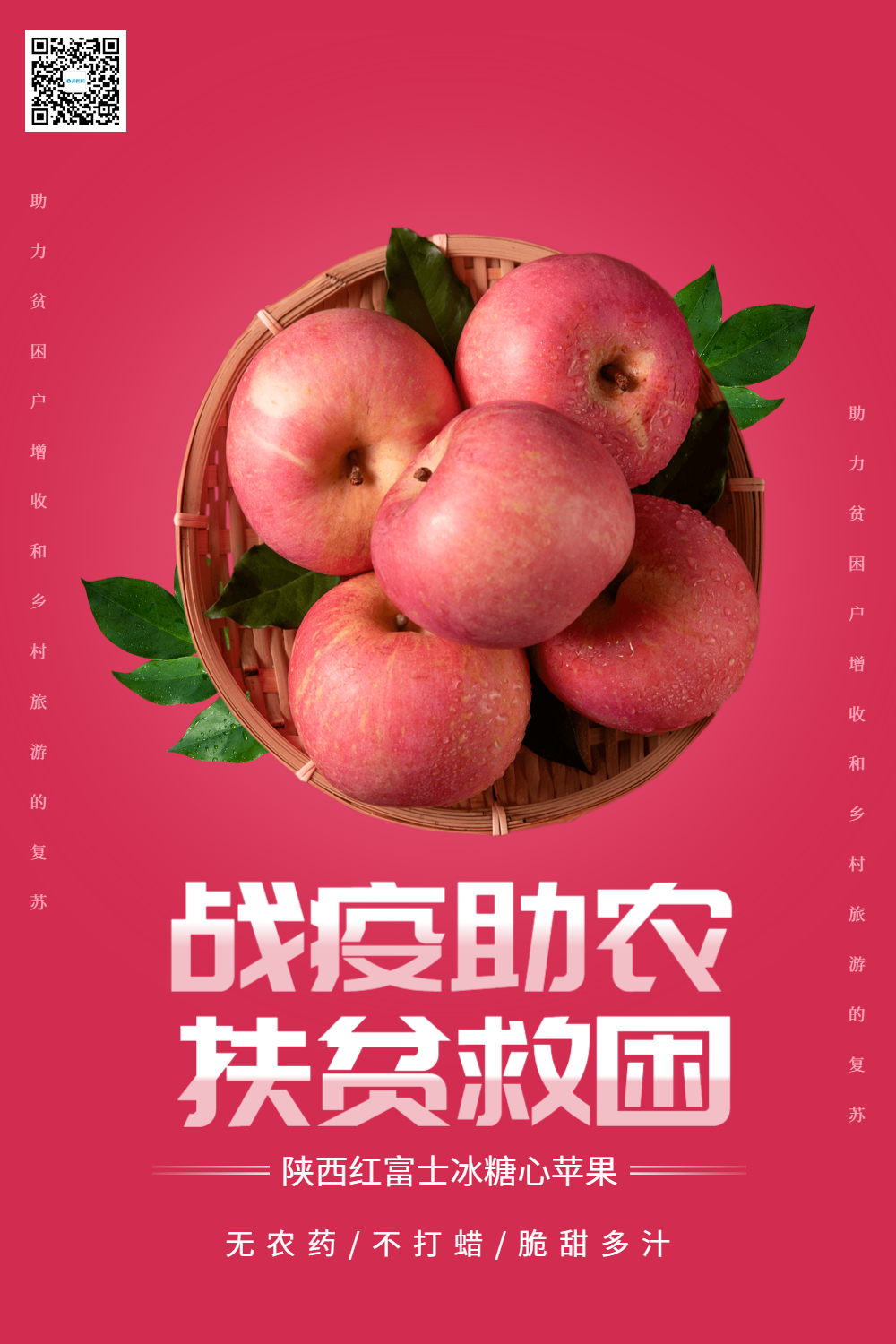 红色抗疫助农公益海报