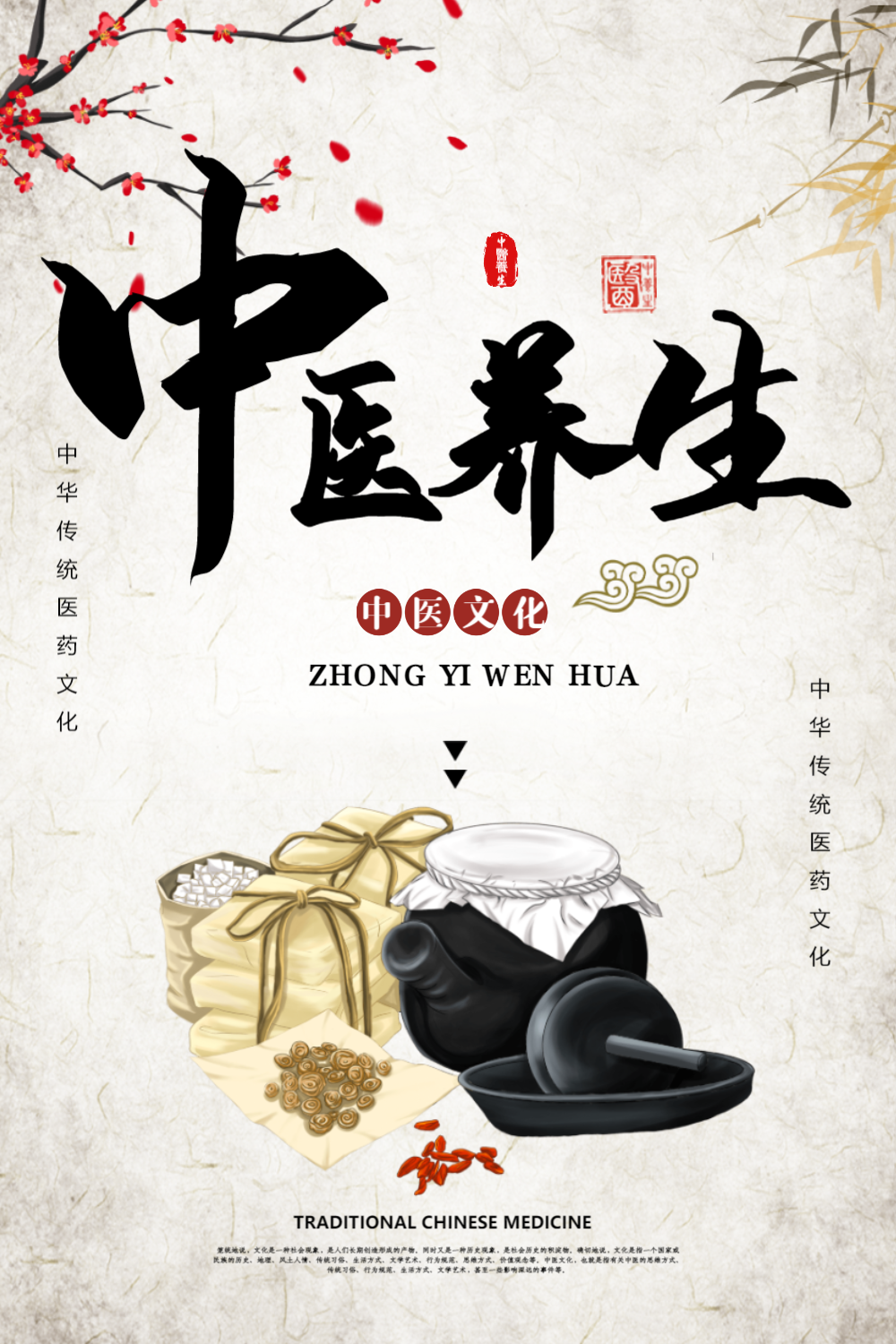 中国传统中医养生宣传海报