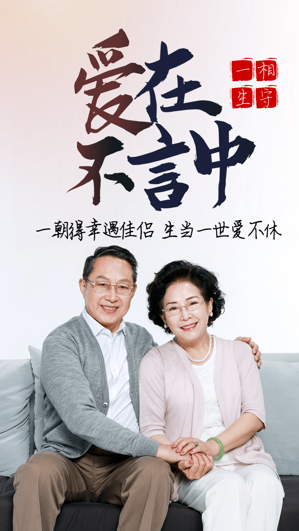 爱在不言中老伴爱情感人摄影图海报